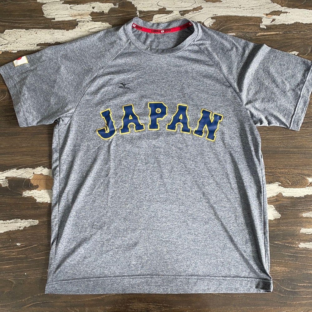 Japan World Baseball Classic Mizuno Men’s Small Gray Athletic T-Shirt